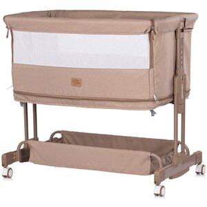 Imagine Patut co-sleeper si tarc Chipolino Zen Latte cu laterala pliabila, intrare laterala, roti blocabile, inaltime ajustabila, pozitie anti-reflux, plasa anti-insecte