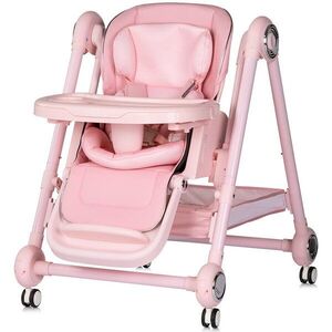 Imagine Scaun de masa 2 in 1 Chipolino Melba Powder Pink reglabil, transformabil, roti cu frana, pliere compacta