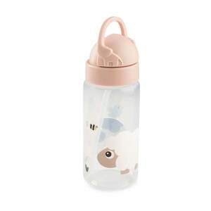 Imagine Sticla cu pai pentru copii Done by Deer Tiny Farm Roz Pudra 350 ml