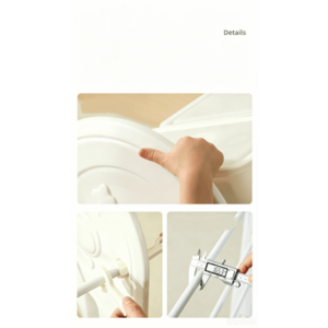 Imagine Organizator pentru copii Nichiduta Garden Space White, cu rafturi deschise pe 4 nivele, include 8 cutii mici si 2 cutii mari, margini rotunjite, dimensiune 33 x 67 x 85 cm