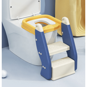 Imagine Reductor pentru toaleta cu scarita Little Mom Soft Pad Yellow Blue