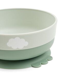 Imagine Set pentru primele mese cu ventuza Done by Deer Foodie Happy Clouds Green