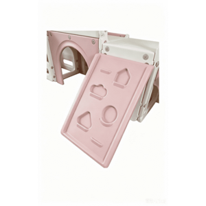 Imagine Spatiu de joaca pentru copii Nichiduta Garden PinkWhite, cu leagan ergonomic, tobogan, panou de escalada