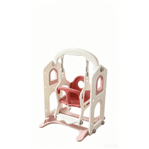 Imagine Spatiu de joaca pentru copii Nichiduta Garden Sky Bear 12 PinkWhite, cu leagan, tobogan, panou de escalada, zona de observare cu telescop integrat