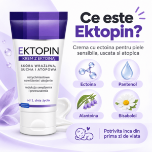 Imagine Crema Solinea Ektopin, cu ectoina, pentru piele sensibila, uscata si atopica, hidratare si calmare, 50 ml