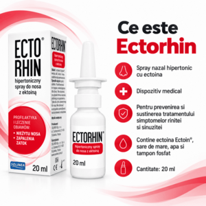 Imagine Spray nazal hipertonic Solinea Ectorhin, cu ectoina, pentru rinita si sinuzita, 20 ml