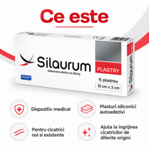 Imagine Plasturi Solinea Silaurum, dispozitiv medical, din silicon, pentru cicatrici postoperatorii, postacneice, posttraumatice si dupa arsuri