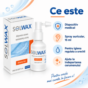 Imagine Spray auricular Solinea Solwax Active pentru indepartarea cerumenului si igiena urechii 15 ml