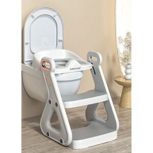 Imagine Reductor de toaleta cu scarita 2 in 1 Beberoyal Little Joy Primo CremGri Deschis