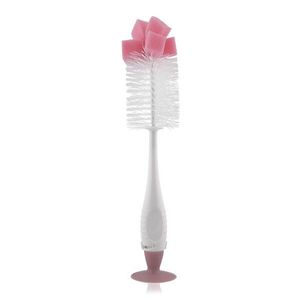 Imagine Perie de curatat biberoane, tetine si cani cu ventuza pentru fixare Blush Pink