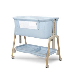 Imagine Patut pliabil co-sleeper Lorelli Millie Blue 0 luni+ maxim 9 kg, inaltime reglabila 7 pozitii, sistem antireflux, plasa de tantari, saltea inclusa