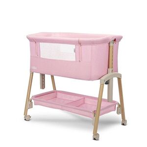 Imagine Patut pliabil co-sleeper Lorelli Millie Pink 0 luni+ maxim 9 kg, inaltime reglabila 7 pozitii, sistem antireflux, plasa de tantari, saltea inclusa