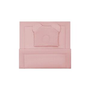Imagine Set perna si paturica copii Bocioland Waffle Roz din bumbac, dimensiune 75x10035x30 cm