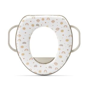 Imagine Reductor moale pentru toaleta Lorelli Planets Beige cu manere laterale si protectie anti-stropire