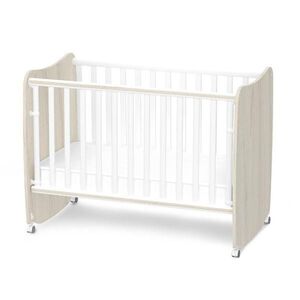 Imagine Patut pentru copii Lorelli Stars White Light Oak 120x60 cm, functie de leganare, transformabil in casuta