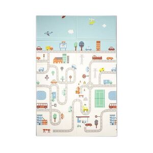 Imagine Covoras de joaca termic pentru copii City Road Play din spuma XPE, design cu doua fete, pliabil, 120 x 180 cm