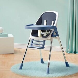 Imagine Scaun de masa 2 in 1 portabil Little Mom Navy
