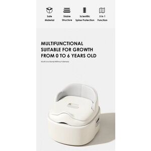 Imagine Olita multifunctionala pentru copii Little Mom White, cu reductor din PU, design evolutiv 4 in 1, cu vas colector detasabil, dimensiune 34.5 x 29.5 x 36.5 cm