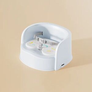 Imagine Scaun de masa pentru copii Little Mom Blue, design ergonomic, robust, dotat cu pernuta din PVC, centura de siguranta, margini rotunjite, dimensiune 35 x 33.5 x 19 cm