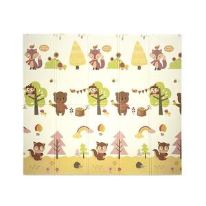 Imagine Covoras de joaca termic pentru copii In The Forest din spuma XPE, design cu doua fete, pliabil, 180x200 cm