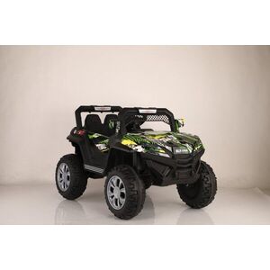 Imagine Masinuta electrica pentru copii Nichiduta Jeep Jumbo Grafitti Green 140W cu slow start si functie leganare, suspensii si sistem troller, 4 motoare puternice, Unitate audio cu Usb si Mp3