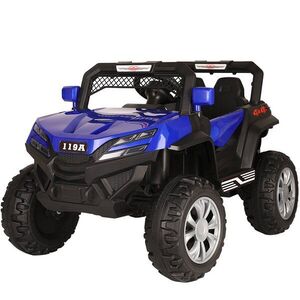 Imagine Masinuta electrica pentru copii Nichiduta Jeep Jumbo 4x4 Blue 140W cu slow start si functie leganare, suspensii si sistem troller, 4 motoare puternice, Unitate audio cu Usb si Mp3
