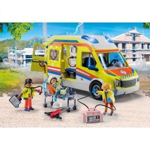Imagine Playmobil - Ambulanta Galbena Cu Lumini Si Sunete