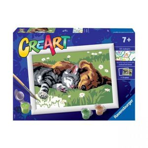 Imagine Pictura pe numere - catelus si pisicuta 28930 Ravensburger