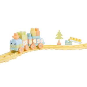 Imagine Set de constructii cu trenulet - 36 piese (pastel)