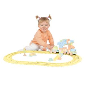 Imagine Set de constructii cu trenulet - 58 piese (pastel)