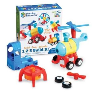 Imagine Hai sa construim - 1-2-3 racheta -tren - elicopter