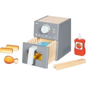 Imagine Airfryer sau friteuza din lemn cu accesorii, 16 piese, joc de rol de la 3 ani