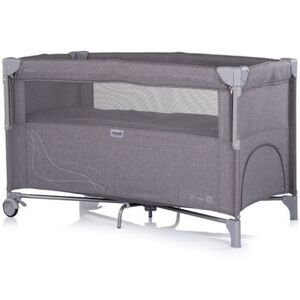 Imagine Patut pliabil Chipolino Relax charcoal linen cu laterala culisanta