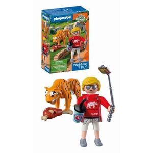 Imagine Playmobil - Jucarie de rol Vizitator zoo si tigru
