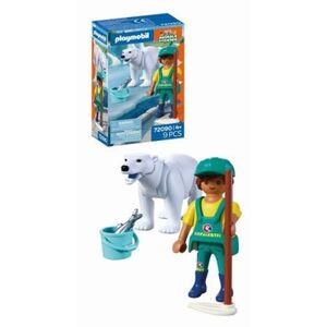 Imagine Playmobil - Jucarie de rol Ingrijitor zoo si urs polar