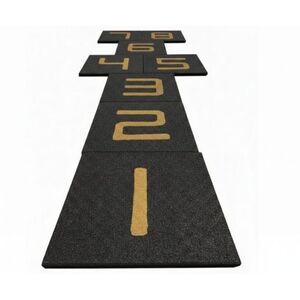 Imagine ȘOTRON din dale de cauciuc (cu 8 numere/set): 500X500X40 mm - Negru