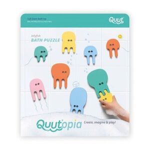 Imagine Puzzle de baie, set 10 piese, Meduze colorate, Quut Toys