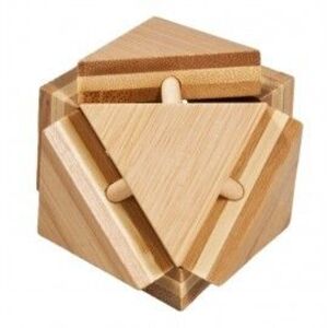 Imagine Joc logic IQ din lemn bambus Triangleblock