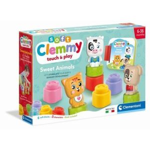 Imagine Clementoni - Set de joaca educational Soft Clemmy cu animalute 6 cuburi moi si carticica