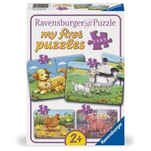 Imagine Ravensburger - Primul meu puzzle familii de animale de la ferma 2 4 6 8 piese