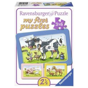 Imagine Puzzle animale prieteni, 3x6 piese