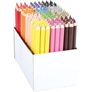 Imagine Set 144 creioane colorate triunghilare groase, mina de 5 mm, lungime 15 cm, 12 culori, ideal pentru gradinita