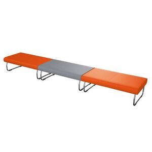 Imagine Set banchete Levgan 3 gri-orange, lungime 408 cm, ideal sali de asteptare, holuri, spatii publice institutii