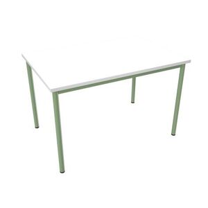 Imagine Masa Mila 120 x 80 mas 6, sase locuri, inaltime 46 cm, cadru verde oliv, blat alb, cant ABS, colturi drepte