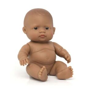 Imagine Papusa bebelus Miniland cu trasaturi sud-americane, corect anatomica, 21 cm