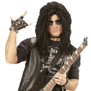 Imagine Peruca hard rock bruneta