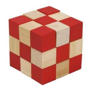 Imagine Joc logic IQ 3D Puzzle Cub natur-rosu, Fridolin