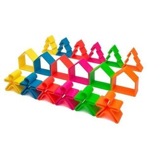 Imagine Set senzorial openended cu 18 piese, neon, Dena Toys
