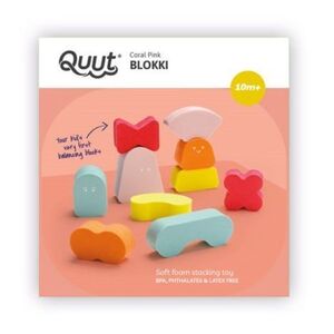Imagine Blokki, joc de stivuire din spuma, coral pink, Quut Toys