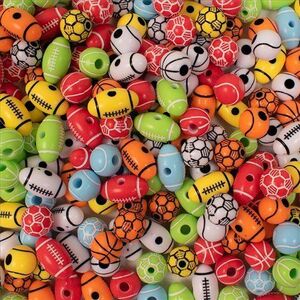 Imagine Set creatie cu de 150 de margele diverse forme tematica Sport